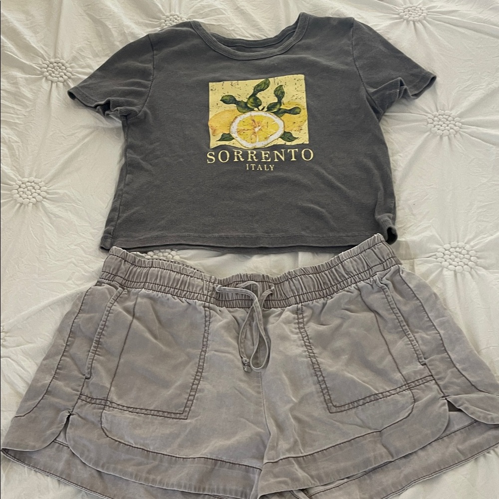 Social Culture Charcoal T-Shirt with Lemon Graphic